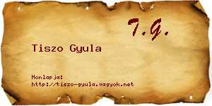 Tiszo Gyula névjegykártya