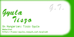 gyula tiszo business card